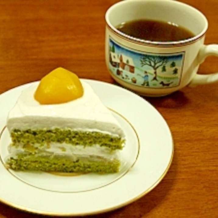 白あん＆栗入り抹茶のスポンジケーキ